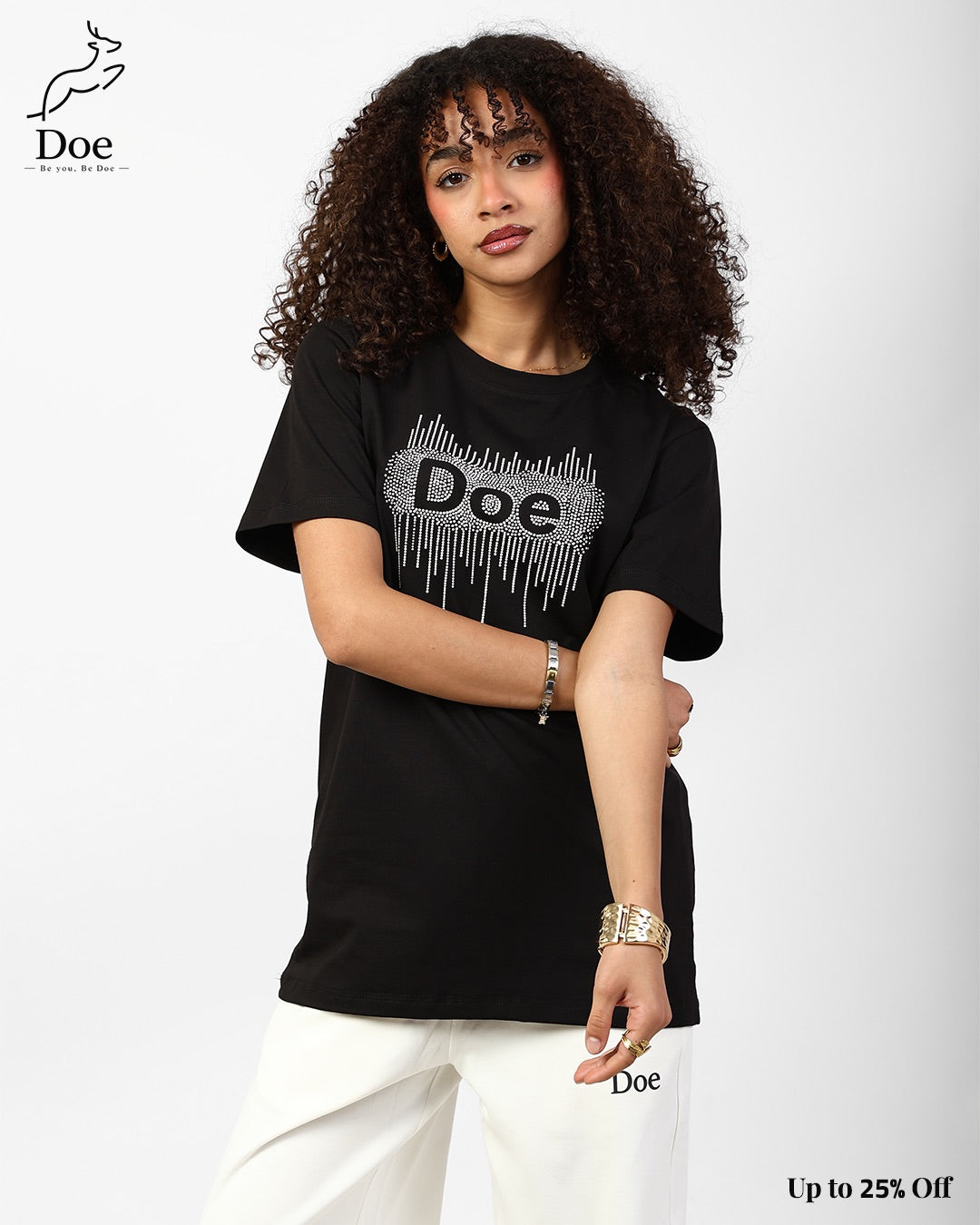Doe Embroidered Short-Sleeve Tee in pure imported cotton – Doe Wear – photo 2