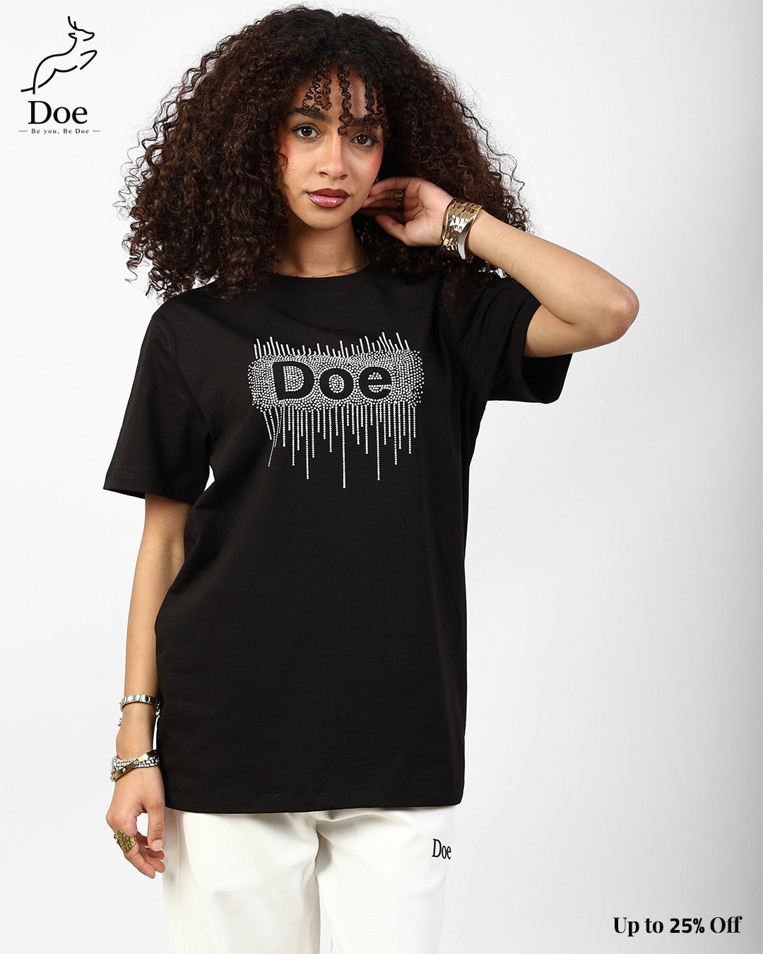 Doe Embroidered Short-Sleeve Tee in pure imported cotton – Doe Wear – photo 3